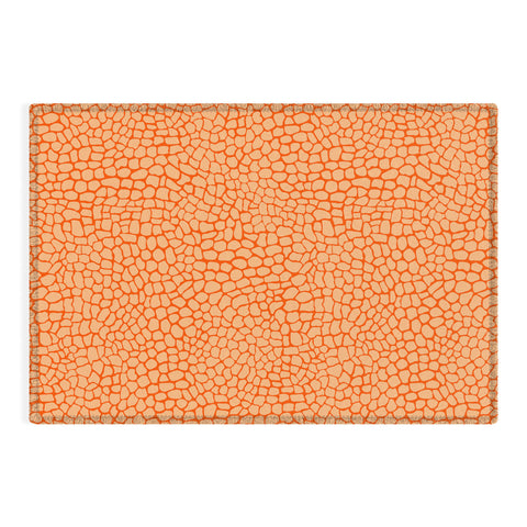 Sewzinski Orange Lizard Print Outdoor Rug