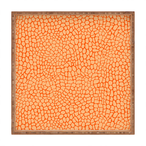 Sewzinski Orange Lizard Print Square Tray