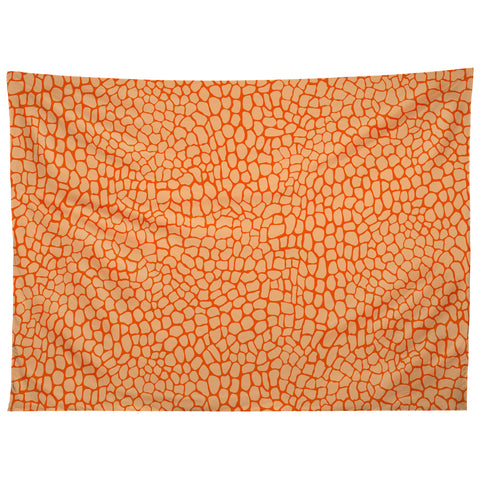 Sewzinski Orange Lizard Print Tapestry