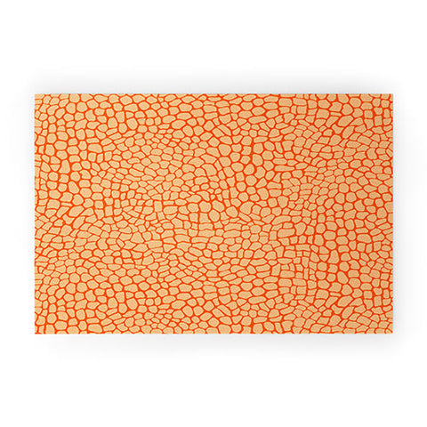 Sewzinski Orange Lizard Print Welcome Mat