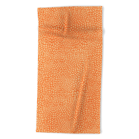 Sewzinski Orange Lizard Print Beach Towel