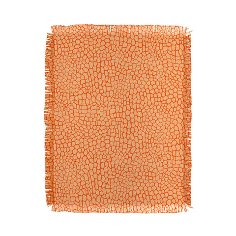 Sewzinski Orange Lizard Print Throw Blanket