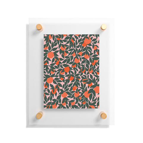 Sewzinski Oranges and Leaves Floating Acrylic Print