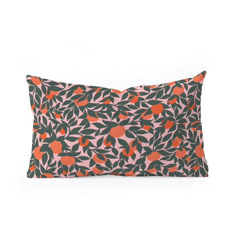 Sewzinski Oranges and Leaves Oblong Throw Pillow