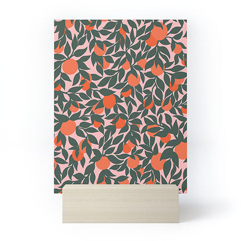 Sewzinski Oranges and Leaves Mini Art Print