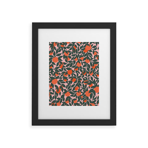 Sewzinski Oranges and Leaves Framed Art Print
