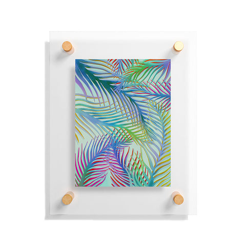 Sewzinski Palm Leaves Blue and Green Floating Acrylic Print