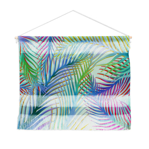 Sewzinski Palm Leaves Blue and Green Wall Hanging Landscape