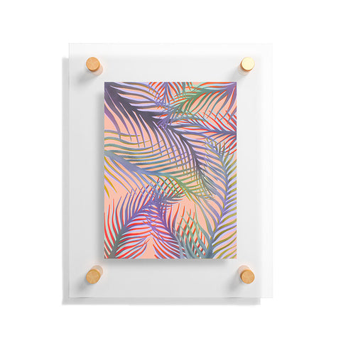 Sewzinski Palm Leaves Purple and Peach Floating Acrylic Print