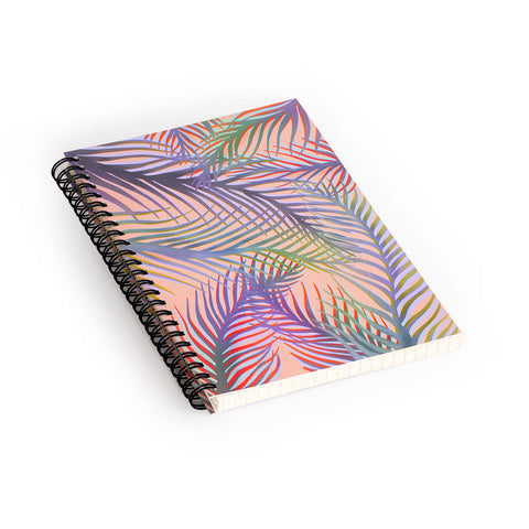 Sewzinski Palm Leaves Purple and Peach Spiral Notebook