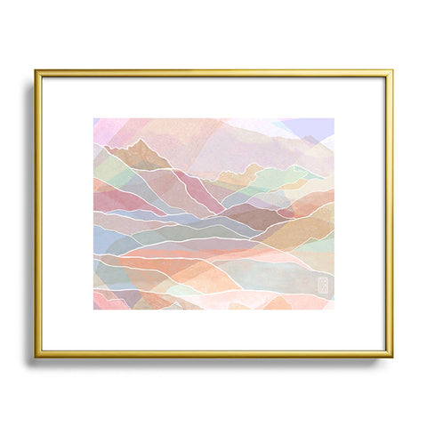 Sewzinski Pastel Mountains Metal Framed Art Print