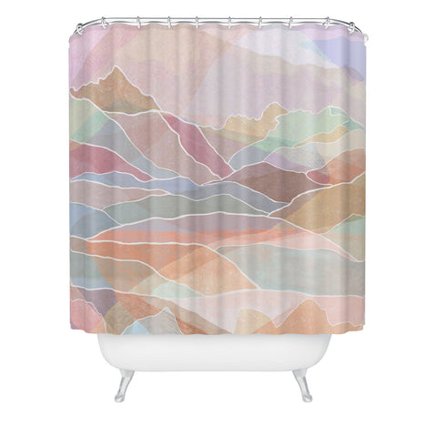Sewzinski Pastel Mountains Shower Curtain