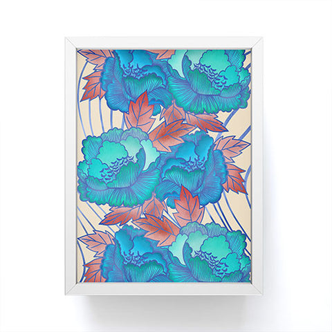 Sewzinski Peonies in Blue Framed Mini Art Print