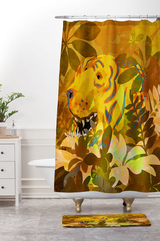 Sewzinski Phantom Tiger Shower Curtain And Mat