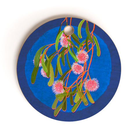 Sewzinski Pin Cushion Hakea Flowers Cutting Board Round