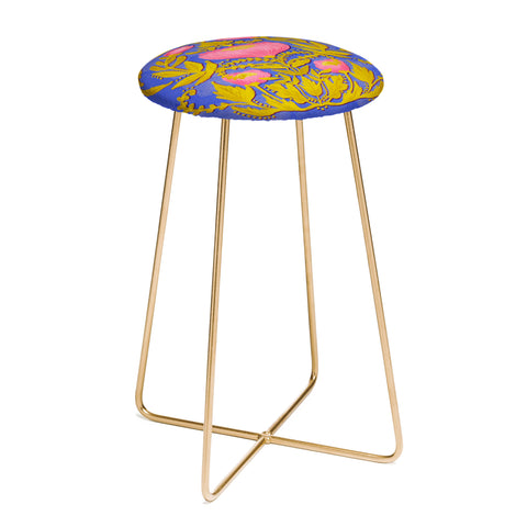 Sewzinski Pink and Green Florals Counter Stool