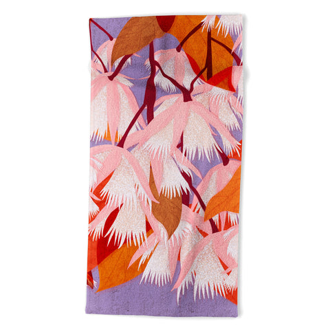 Sewzinski Pink Flowering Tree Beach Towel