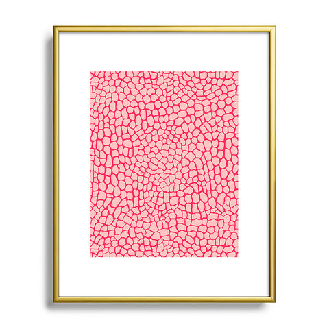 Sewzinski Pink Lizard Print Metal Framed Art Print