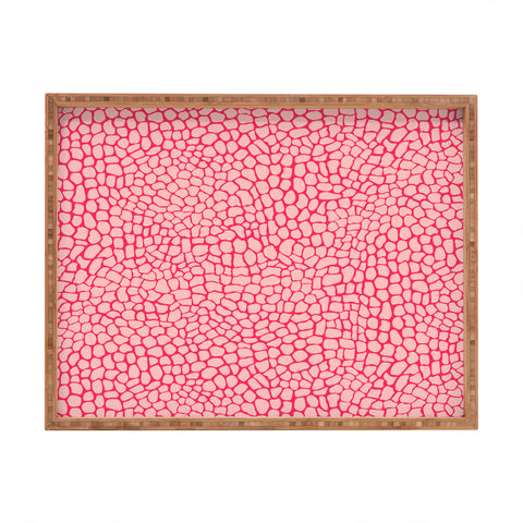 Sewzinski Pink Lizard Print Rectangular Tray