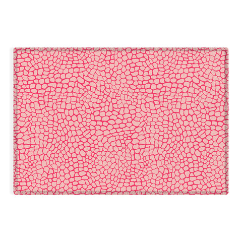 Sewzinski Pink Lizard Print Outdoor Rug