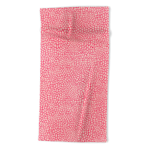Sewzinski Pink Lizard Print Beach Towel