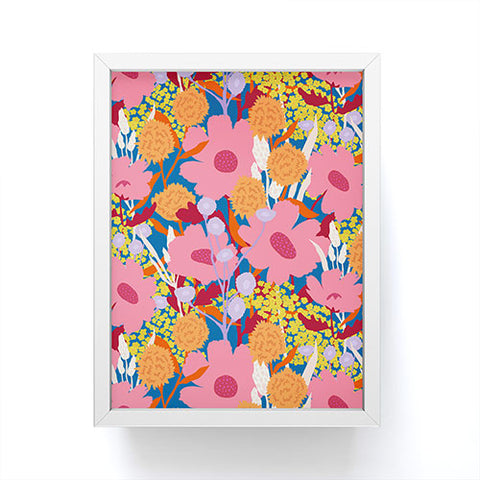 Sewzinski Pink Wildflowers Framed Mini Art Print