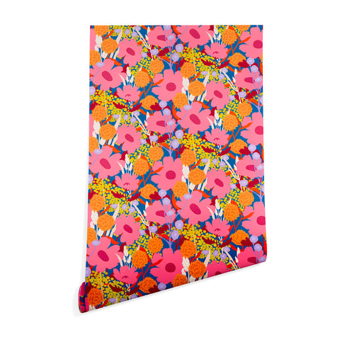 Sewzinski Pink Wildflowers Wallpaper