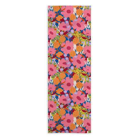 Sewzinski Pink Wildflowers Yoga Towel