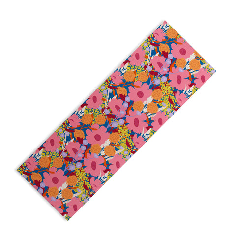 Sewzinski Pink Wildflowers Yoga Mat