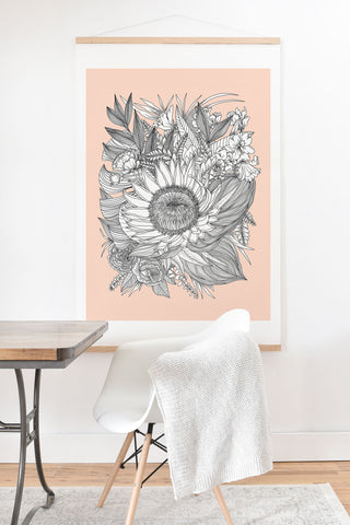 Sewzinski Protea Bouquet Art Print And Hanger
