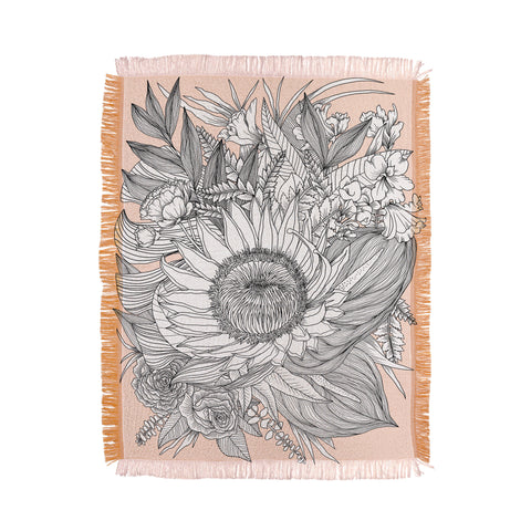 Sewzinski Protea Bouquet Throw Blanket