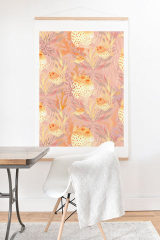 Sewzinski Pufferfish Pattern Art Print And Hanger