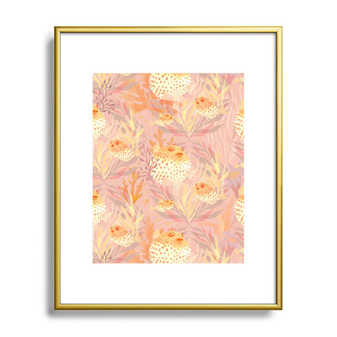 Sewzinski Pufferfish Pattern Metal Framed Art Print