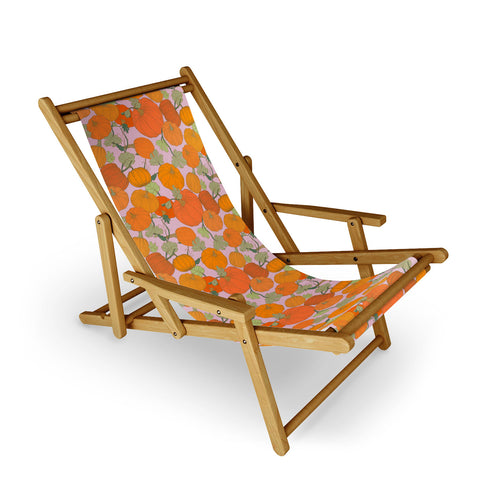 Sewzinski Pumpkin Patch Pattern Sling Chair