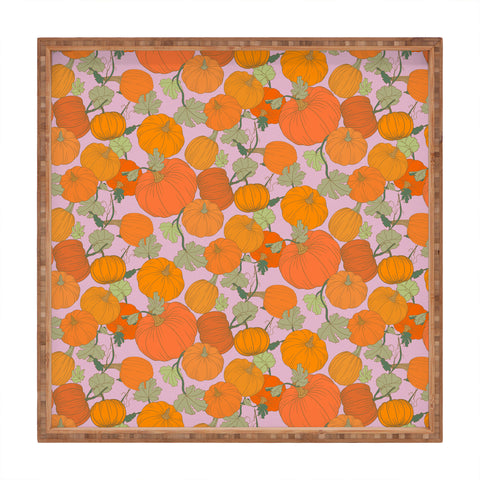 Sewzinski Pumpkin Patch Pattern Square Tray