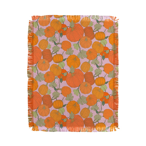 Sewzinski Pumpkin Patch Pattern Throw Blanket
