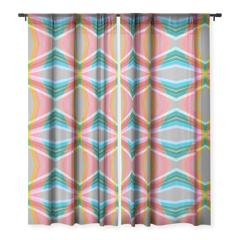 Sewzinski Rainbow Lines Sheer Window Curtain