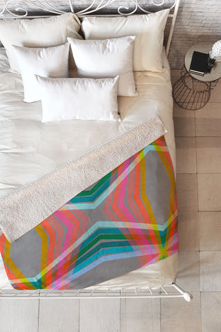 Sewzinski Rainbow Lines Fleece Throw Blanket