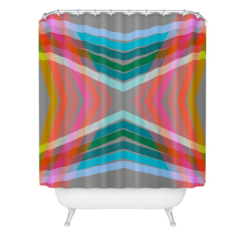 Sewzinski Rainbow Lines Shower Curtain