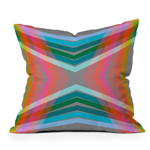 Sewzinski Rainbow Lines Throw Pillow