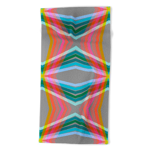 Sewzinski Rainbow Lines Beach Towel