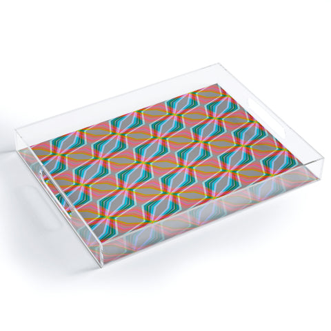 Sewzinski Rainbow Zig Zag Pattern Acrylic Tray