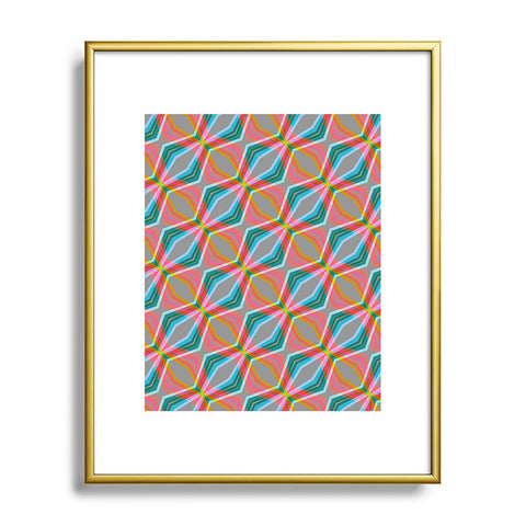 Sewzinski Rainbow Zig Zag Pattern Metal Framed Art Print