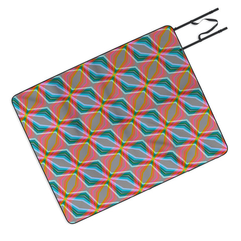 Sewzinski Rainbow Zig Zag Pattern Picnic Blanket