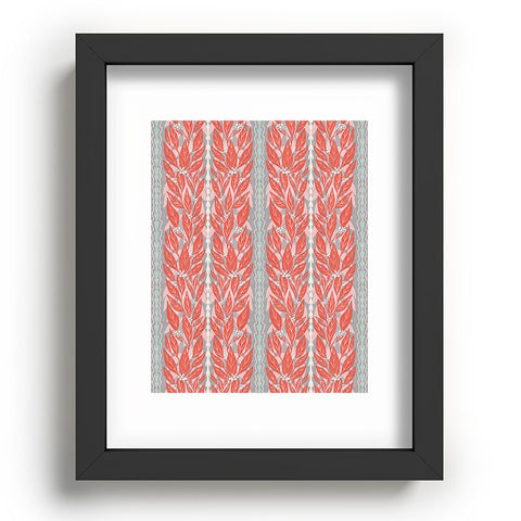 Sewzinski Red Leaves on Gray Recessed Framing Rectangle