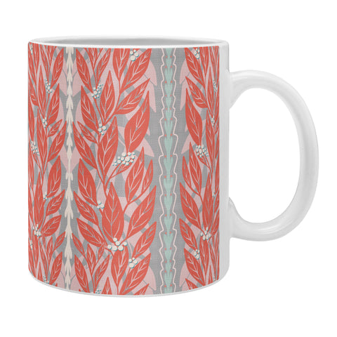 Sewzinski Red Leaves on Gray Coffee Mug