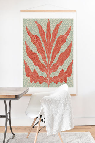 Sewzinski Red Seaweed Art Print And Hanger