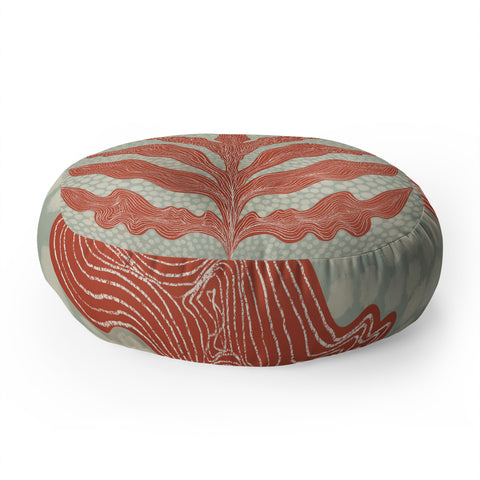 Sewzinski Red Seaweed Floor Pillow Round