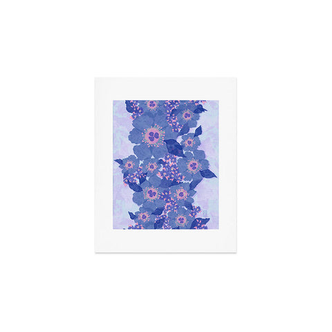 Sewzinski Retro Blue Flowers Art Print