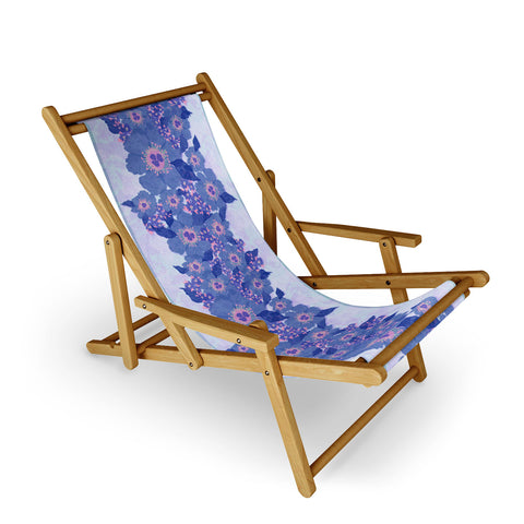 Sewzinski Retro Blue Flowers Sling Chair